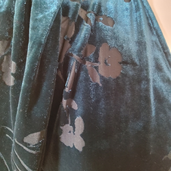 Calvin Klein Floral Velvet Faux Wrap Maxi Dress - Picture 5 of 10